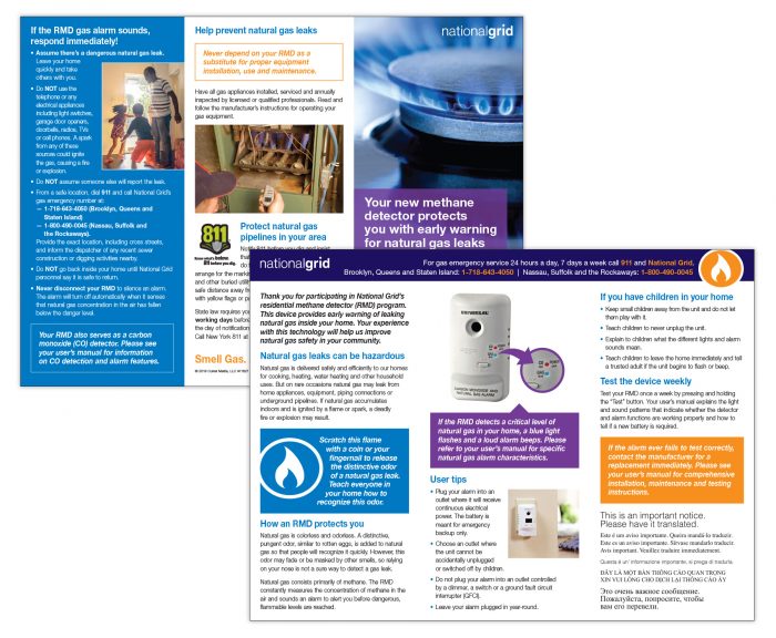 Residential methane detector brochure – DNY