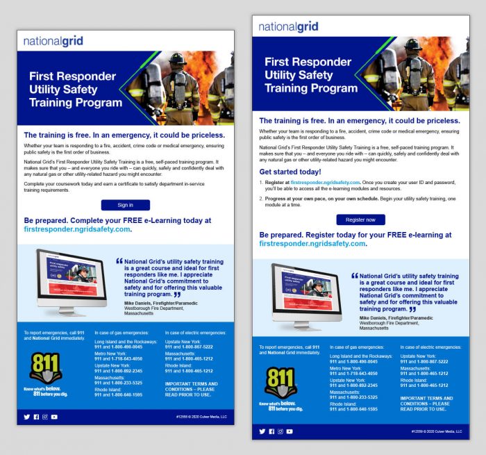 First Responder Utility Safety Training Program emails