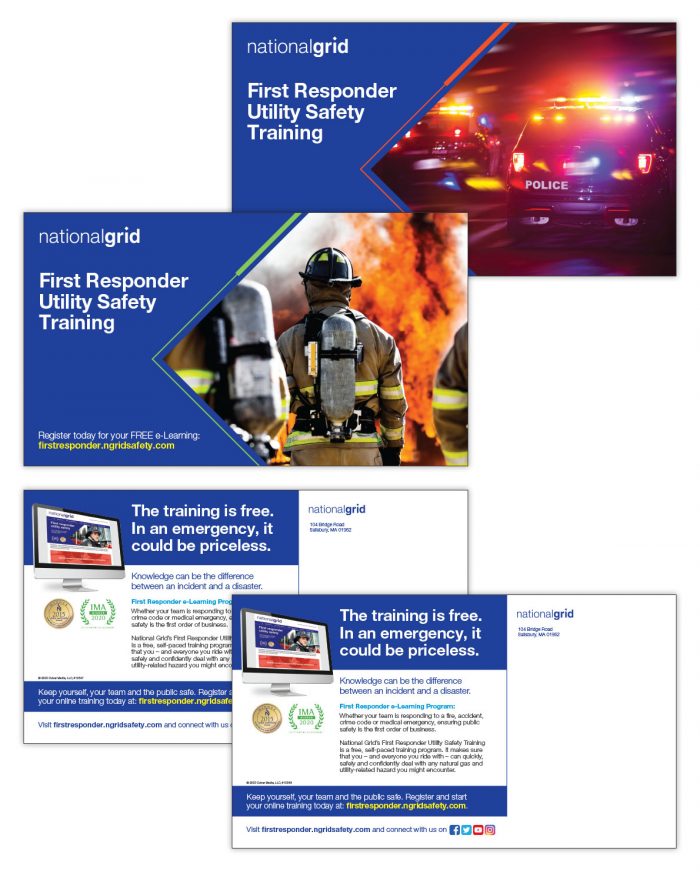 National Grid First Responder Utility Safety Training postcards