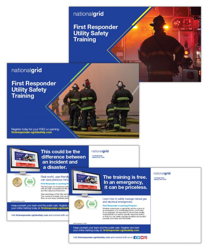 National Grid First Responder Utility Safety Training postcards