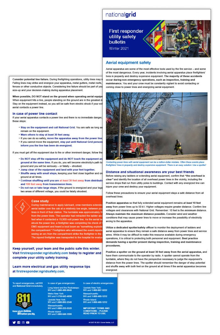 National Grid first responder safety bulletin – Winter 2021