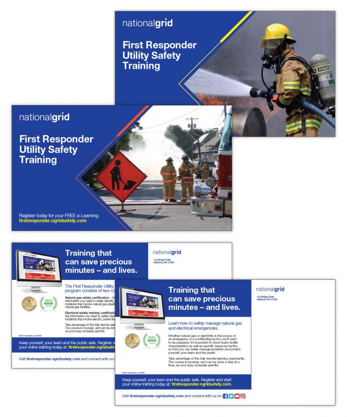 National Grid First Responder Utility Safety Training postcards
