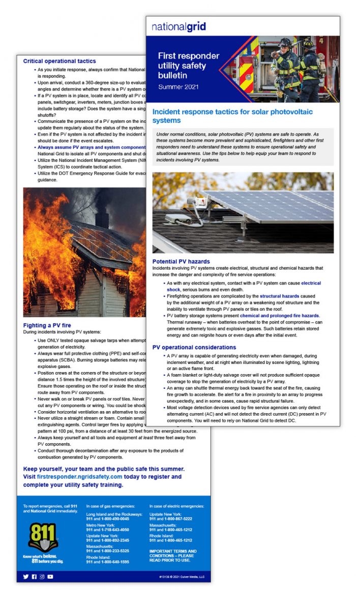 National Grid first responder safety bulletin – Summer 2021