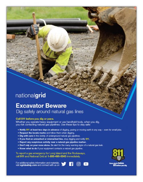 Excavator Beware flyer – Long Island