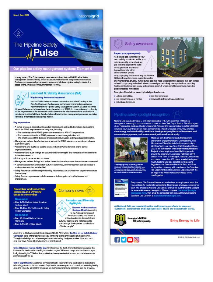 The Pipeline Safety Pulse e-newsletter (Nov. / Dec. 2021)