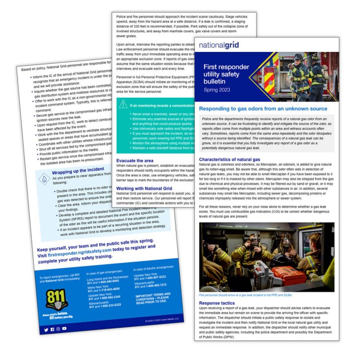 First responder utility safety bulletin – Spring 2023: Responding to gas odors from an unknown source