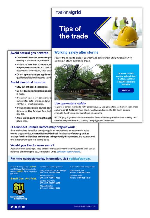 At-risk worker tips of the trade email – Working safely after storms