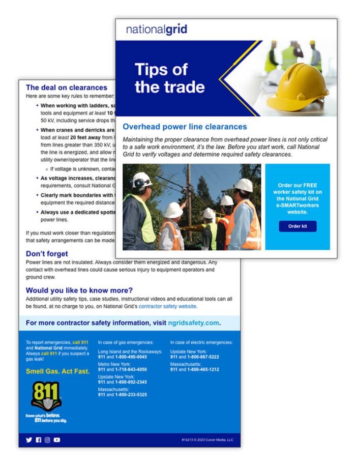 At-risk worker tips of the trade email – Overhead power line clearances