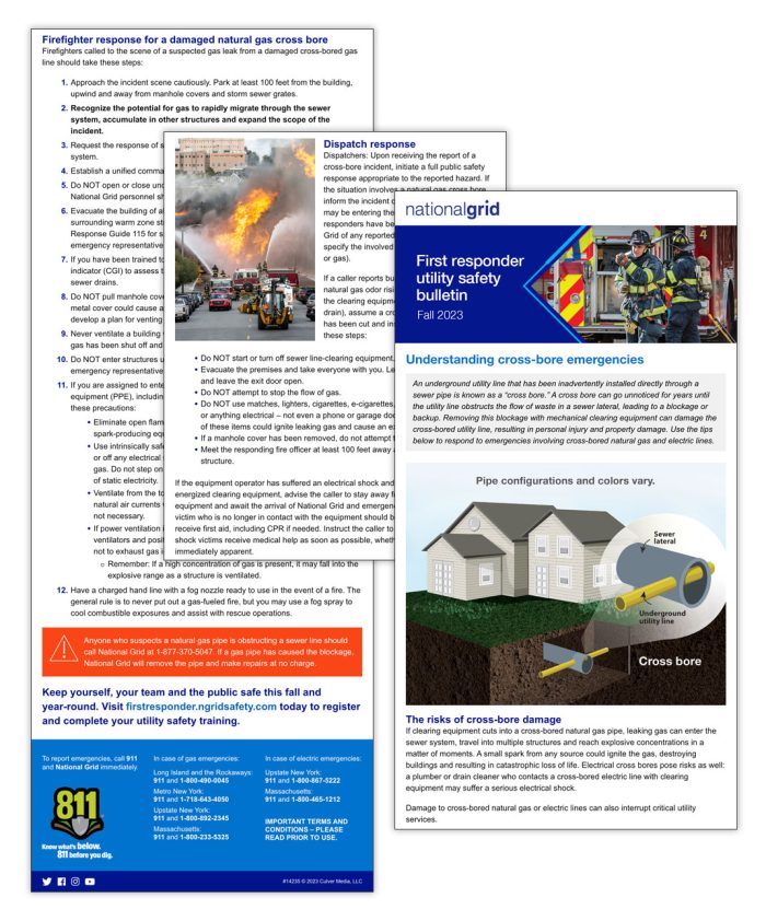 First responder utility safety bulletin – Fall 2023: Understanding cross-bore emergencies