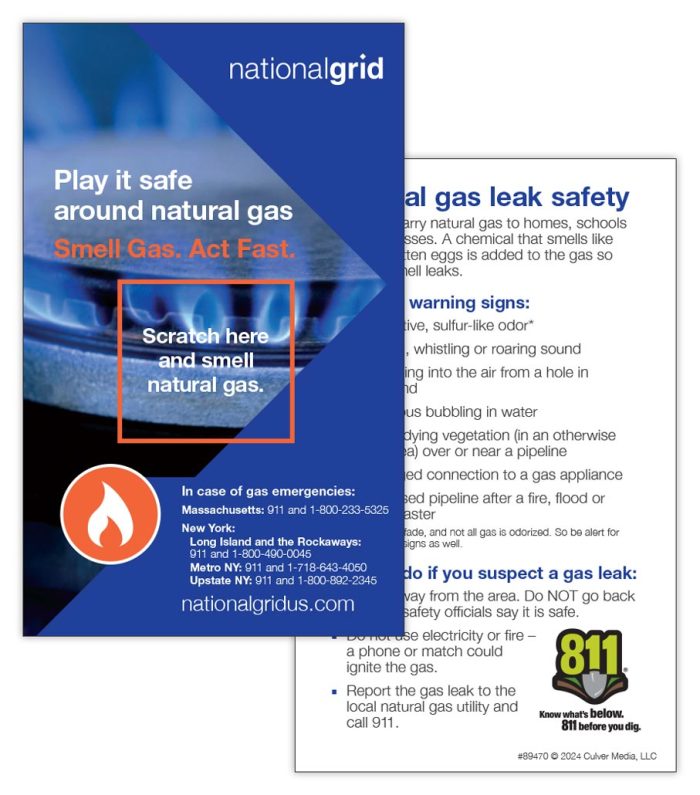 Natural gas scratch n’ sniff card