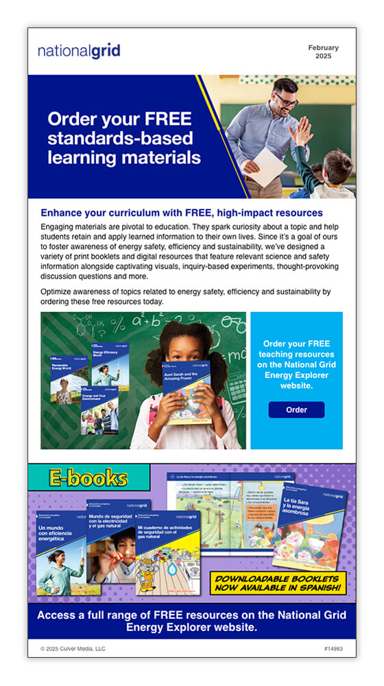 Order your FREE standards-based learning materials email