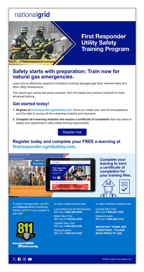 First Responder Utility Safety Training Program email