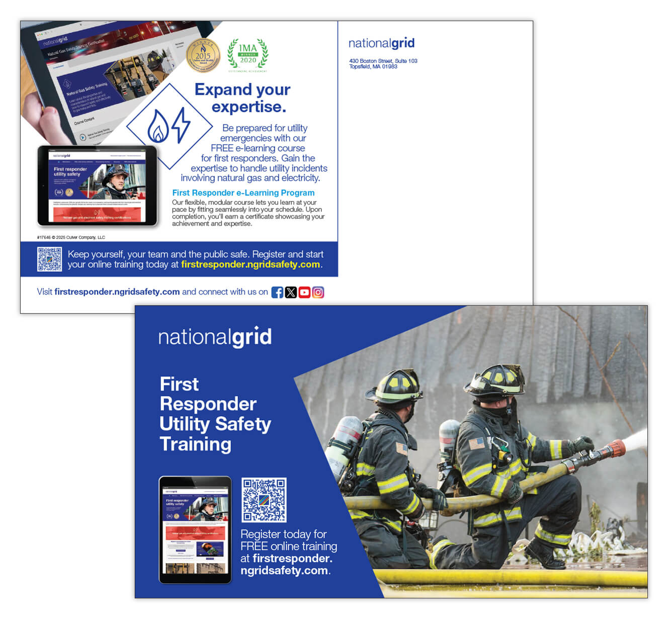 First Responder Utility Safety Training Program postcard