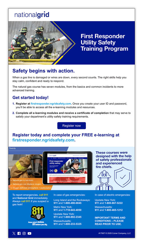 First Responder Utility Safety Training Program email