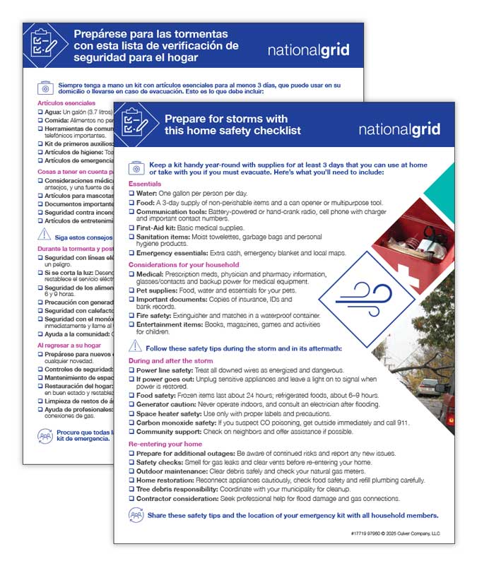 Emergency storm safety checklist