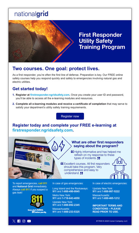 First Responder Utility Safety Training Program email