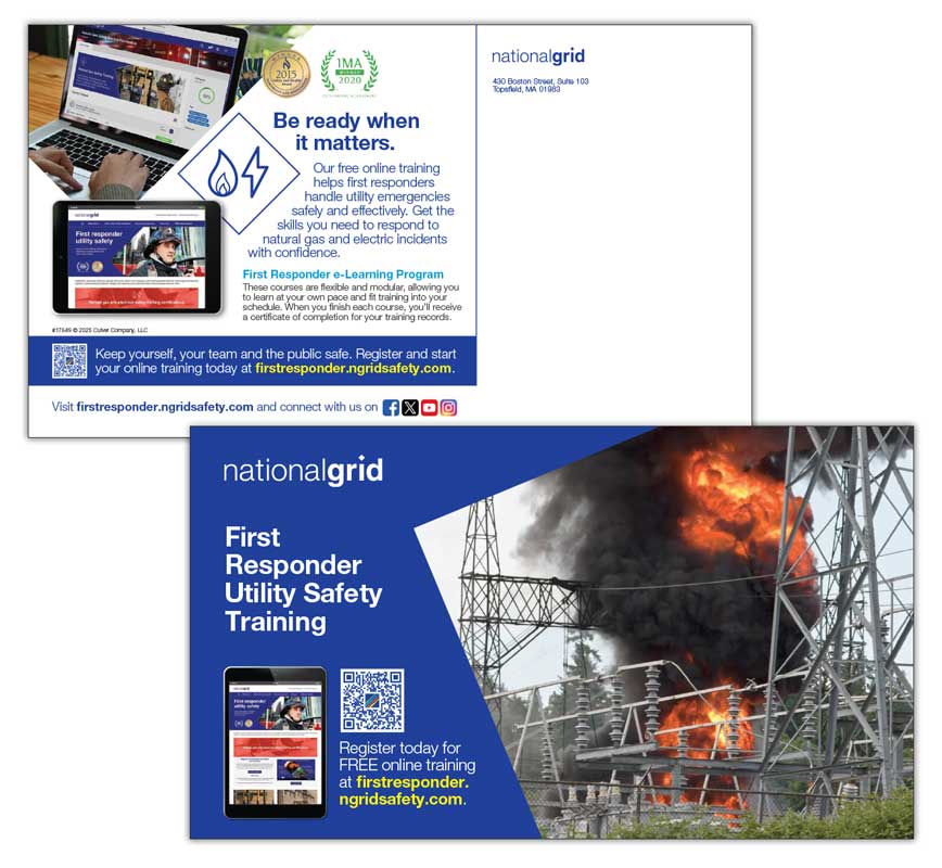 First Responder Utility Safety Training Program postcard