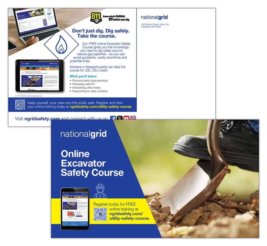 Online Excavator Safety Course Postcard