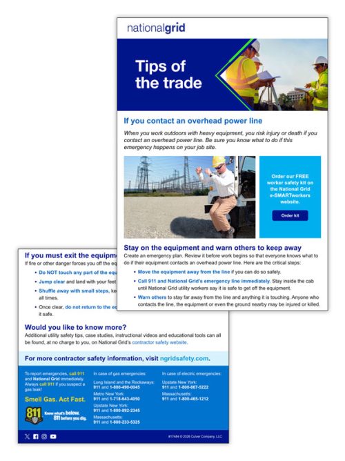At-risk worker tips of the trade email – If you contact an overhead power line