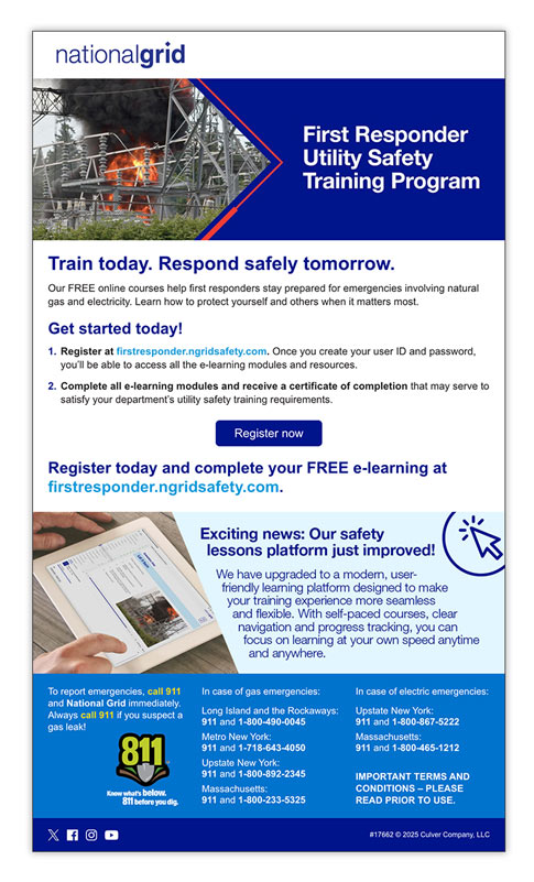 First Responder Utility Safety Training Program email