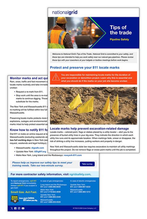 Damage prevention tips of the trade email – Protect and preserve your 811 locate marks