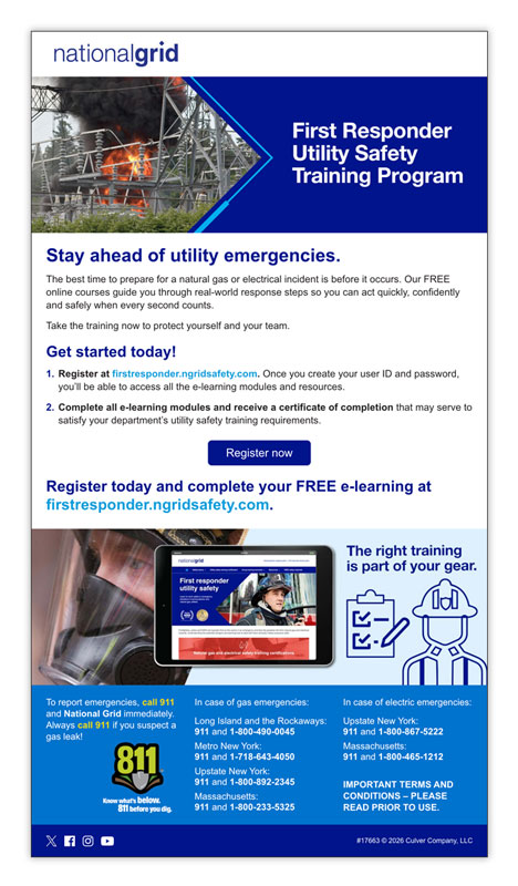 First Responder Utility Safety Training Program email