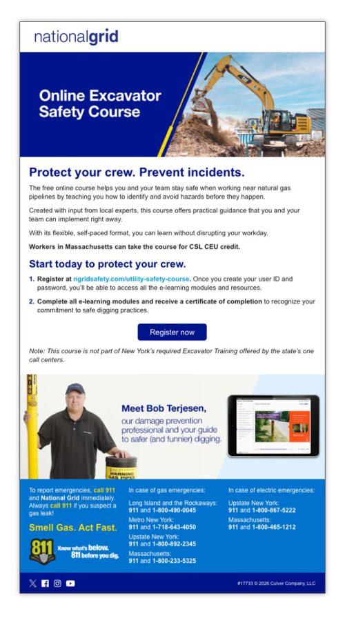 Online Excavator Safety Course Email