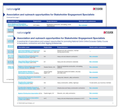 Stakeholder Engagement Specialists outreach recommendations flyer
