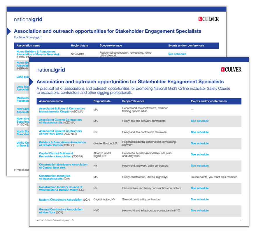 Stakeholder Engagement Specialists outreach recommendations flyer