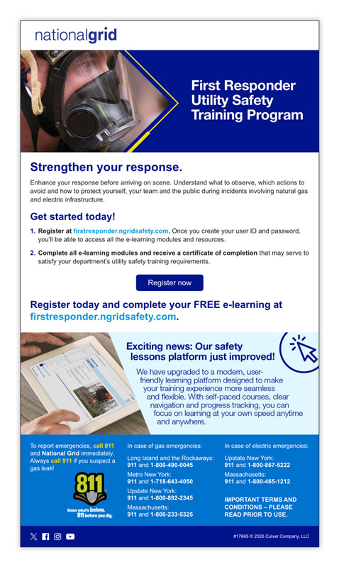First Responder Utility Safety Training Program email
