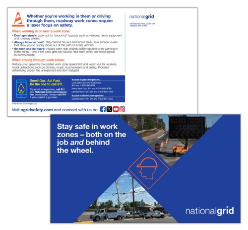 Stay safe in work zones postcard