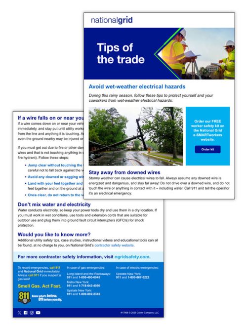 At-risk worker tips of the trade email – Avoid wet‑weather electrical hazards