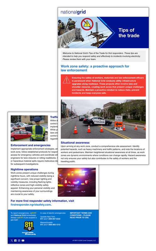 First responder tips of the trade email – Work zone safety: a proactive approach for law enforcement