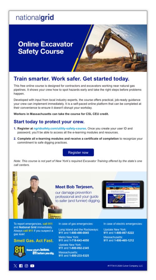 Online Excavator Safety Course Email