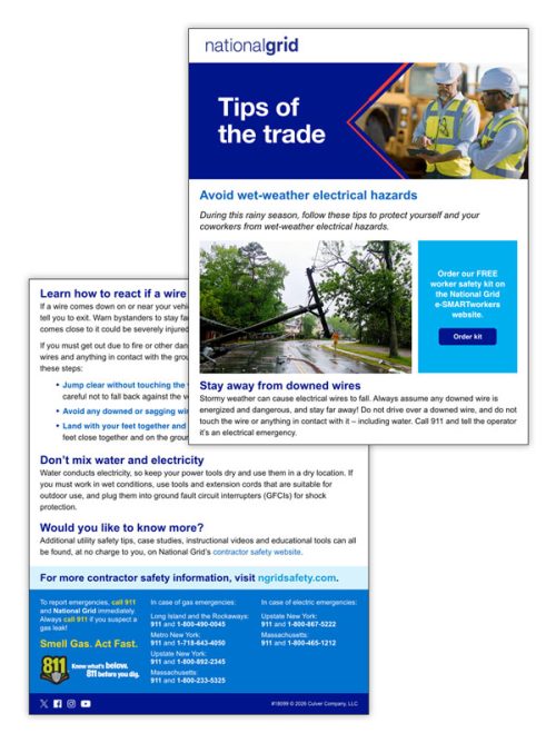 At-risk worker tips of the trade email – Avoid wet‑weather electrical hazards