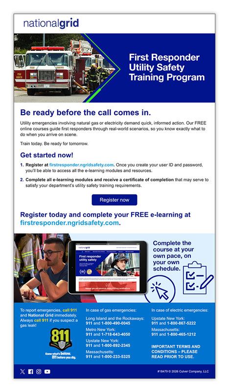 First Responder Utility Safety Training Program email